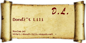 Donát Lili névjegykártya
