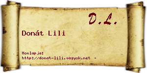 Donát Lili névjegykártya