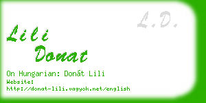lili donat business card